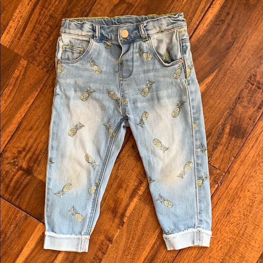 Zara Baby Pineapple Cropped Hem Jeans 18-24Mo